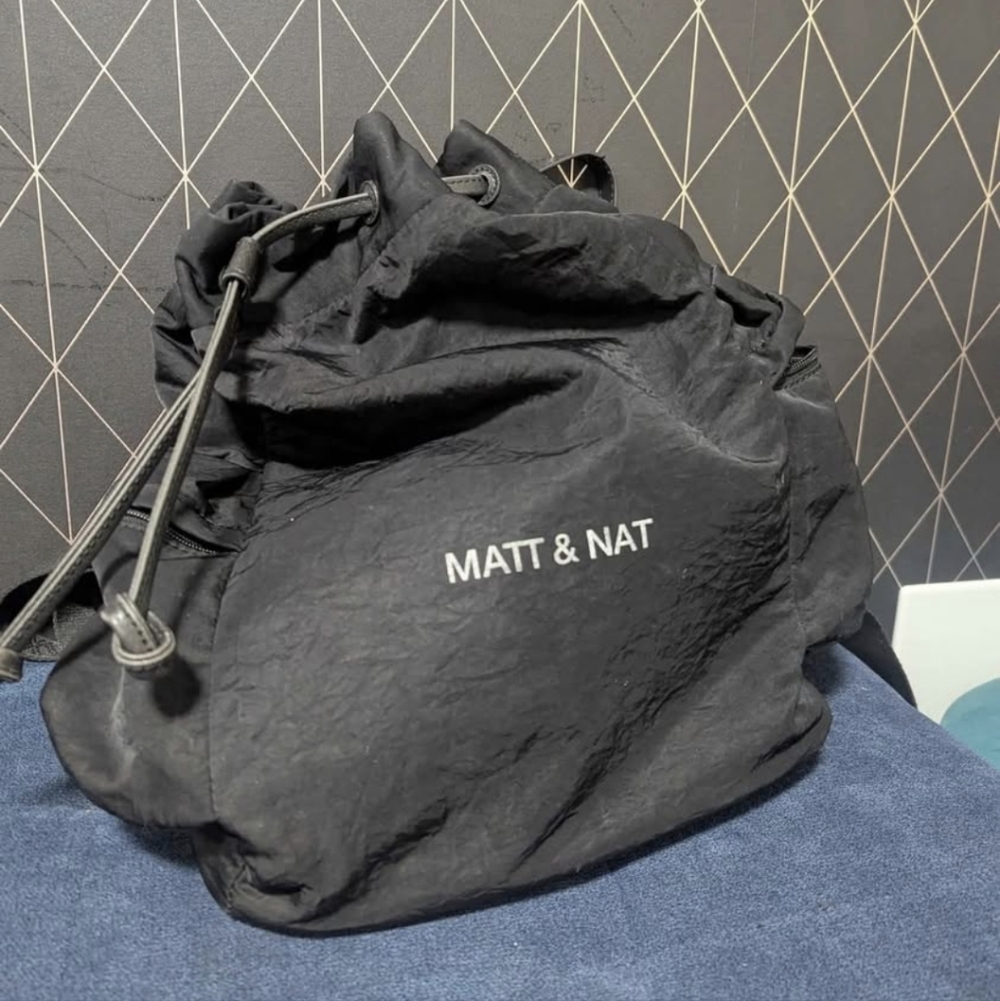 Matt & Nat Black Drawstring Backpack